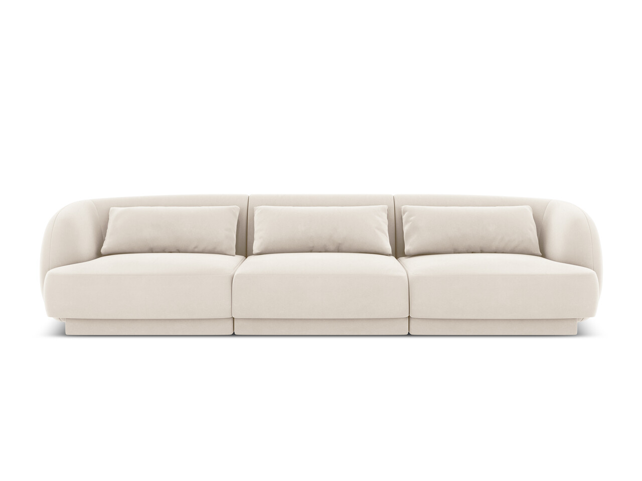 Canapea 3 locuri, Tulum, Cosmopolitan Design, 255x90x70 cm, catifea, bej deschis Canapele